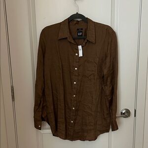 GAP Women Linen Button Down Shirt